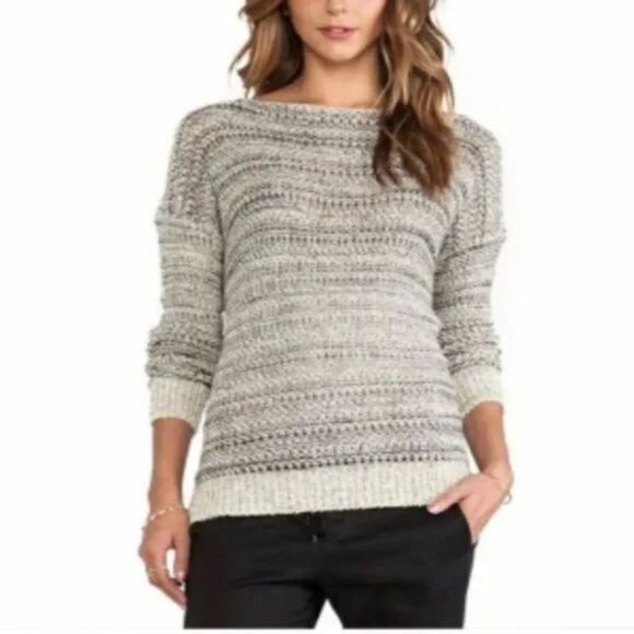 Vince grey drop shoulder lose knit sweater Size XS - Picture 2 of 13
